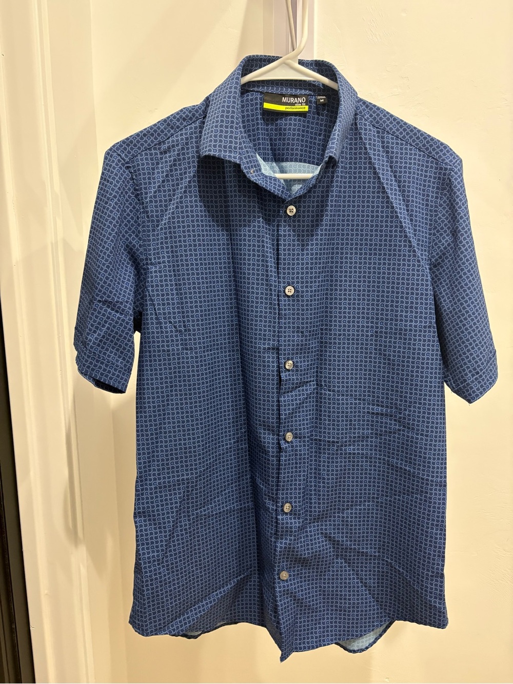 Murano Blue Short-Sleeve Button-Up Shirt